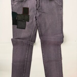 Bullhead Women's Purple Skinny Jeans with Patchwork